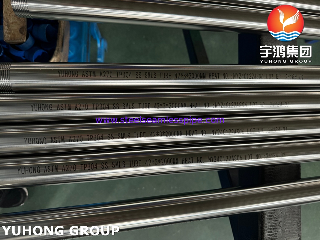 Ống thép không gỉ Austenitic ASTM A270 TP304 (S30400) liền mạch vệ sinh cho ngành thực phẩm