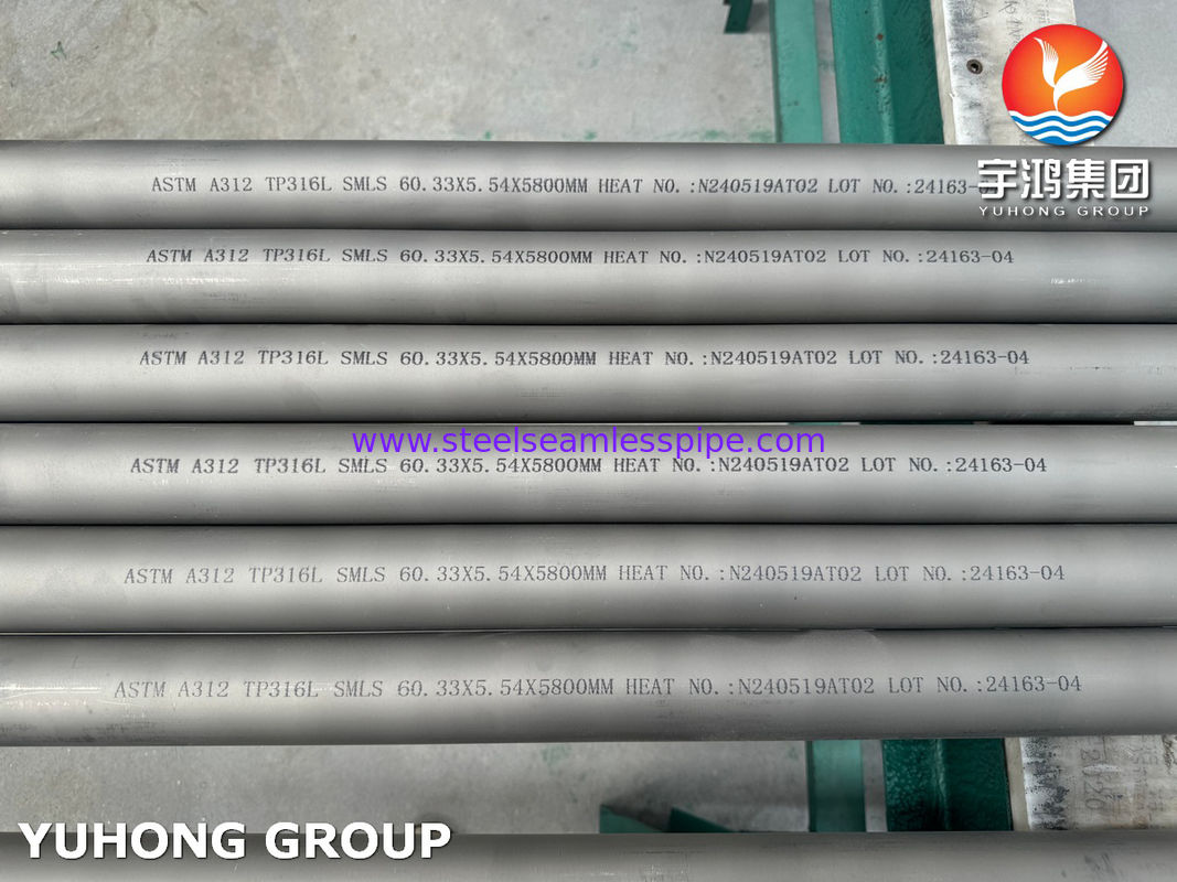 ASTM A312 TP316L ống thép không gỉ không may với Eddy hiện tại kiểm tra thủy tĩnh và siêu âm cho các ứng dụng hóa dầu