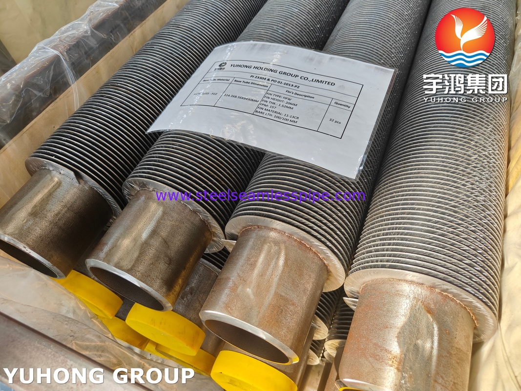 Ống thép hợp kim liền mạch ASME SA335 P22 HFW Solid Fin Tube cho Hệ thống HRSG