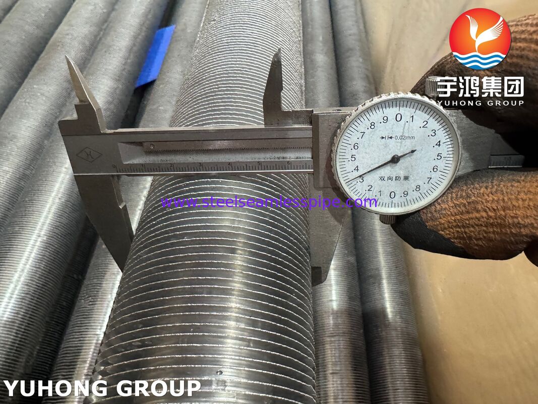 Bụi có vây ép - Cơ sở thép carbon ASTM A179 / nhôm 1060 vây cho máy trao đổi nhiệt