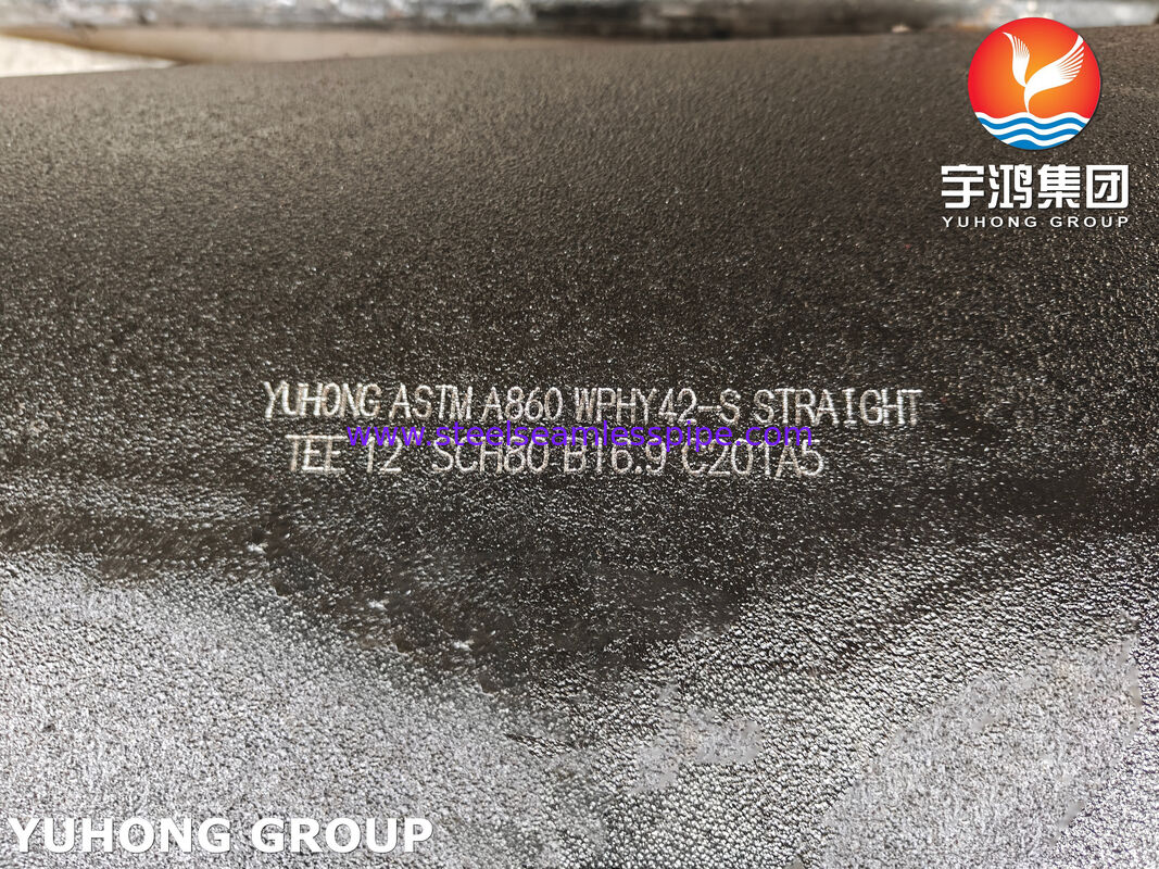 ASTM A860 WPHY42-S Equal Tee Phòng hàn chân thép cường độ cao cho hệ thống đường ống áp suất cao