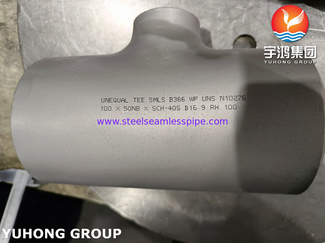 ASTM B366 C276 BW TEE bằng nhau và không bằng nhau Kháng ăn mòn cao Hastelloy C276 Butt Weld Pipe Fitting