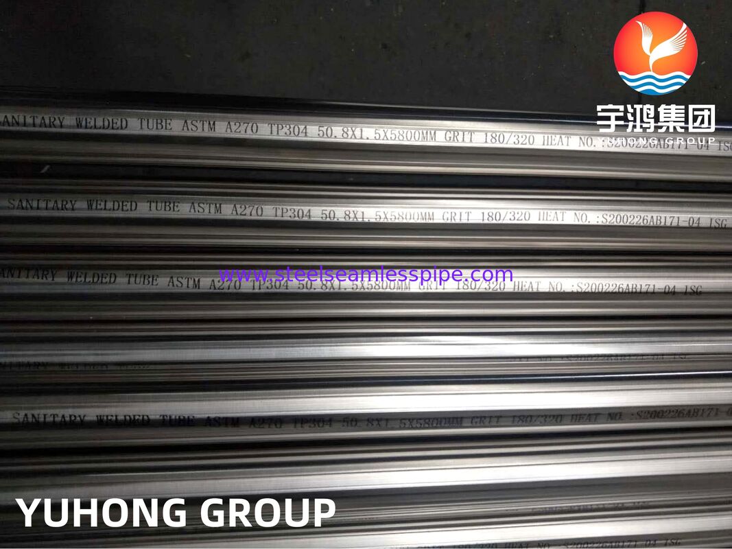 ASTM A270 TP304 Ống hàn thép không gỉ vệ sinh với kết thúc đánh bóng cơ khí và đánh bóng điện và thô ra tùy chỉnh