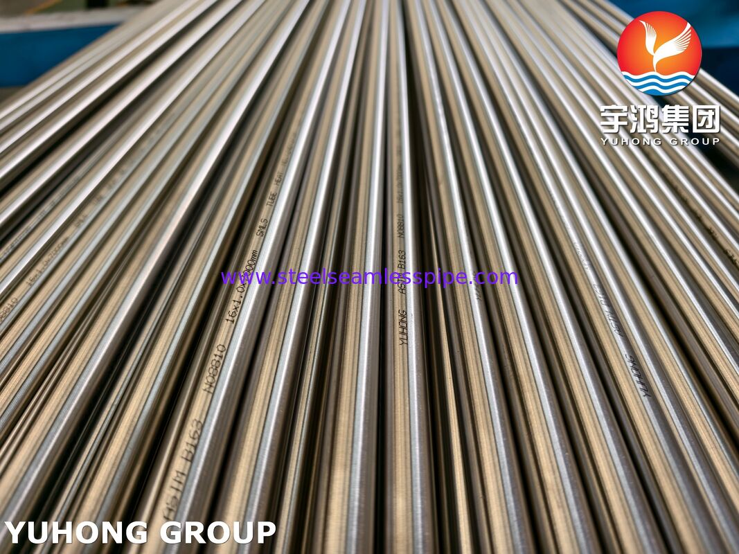 ASTM B163 UNS N08810 Incoloy 800H ống hợp kim niken hồng sáng không may cho máy ngưng tụ