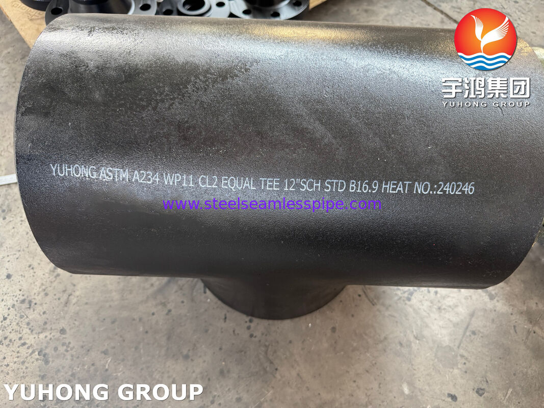 ASTM A234 WP11 CL2 Đồng hợp kim thép bằng Tee CrMo Đồng hợp kim thép Buttweld Pipe Fitting B16.9