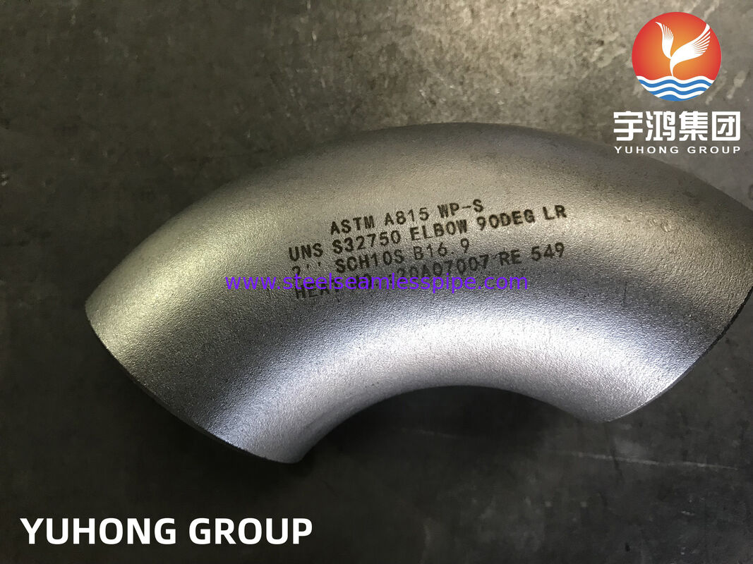 ASTM A815 UNS S32750 WP-S khuỷu tay, ống thép không gỉ képlex B16.9