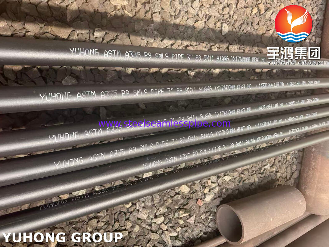 ASTM A335 ASME SA335 P9 Ống thép hợp kim liền mạch chịu nhiệt độ cao cho nhà cung cấp hóa dầu và sản xuất điện