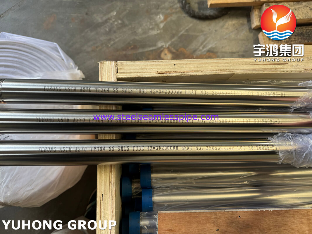 ASTM A270 3A TP304 ống vệ sinh không may bằng thép không gỉ loại thực phẩm cho chưng cất