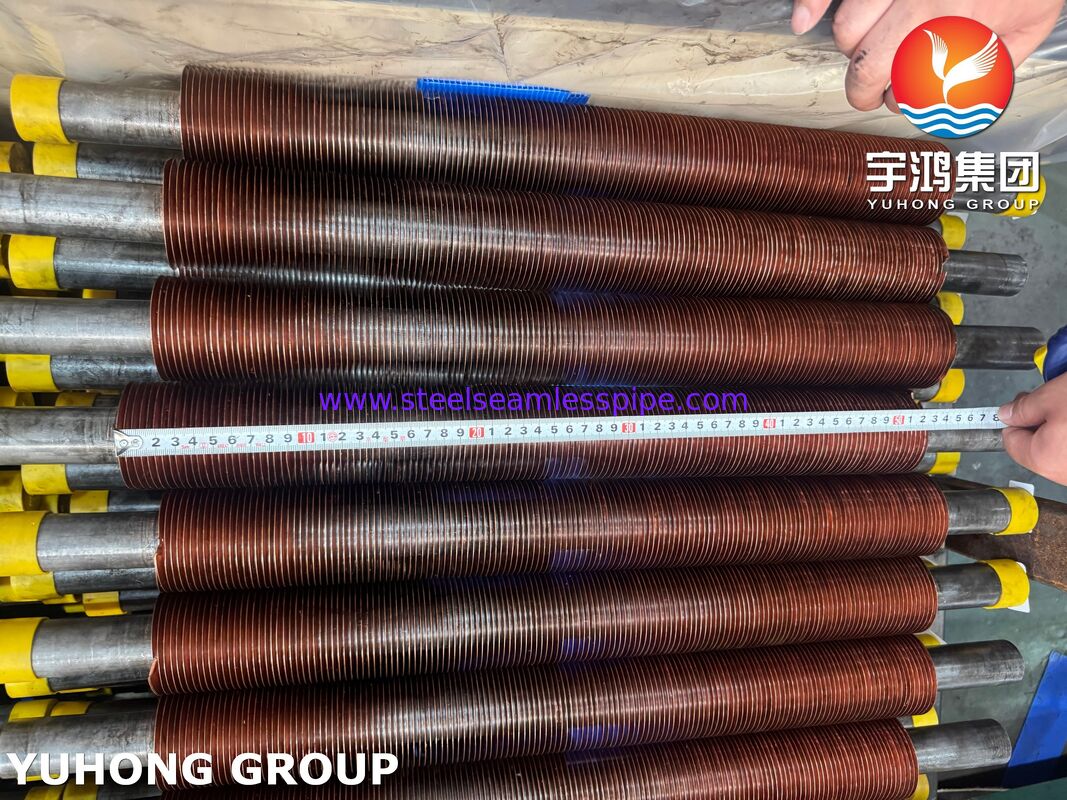 Ống có vây nhúng ASTM A106 Gr.B có vây đồng CU-T2 cho máy làm mát không khí