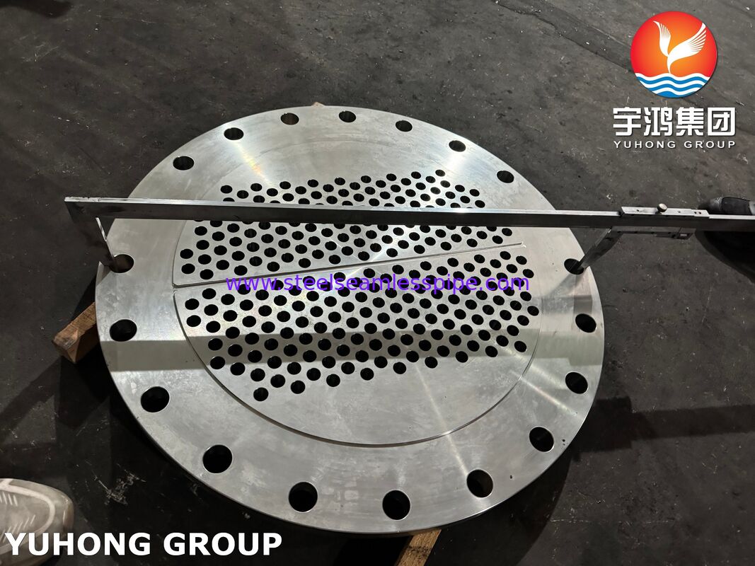 ASME SA240 304 Bảng ống thép không gỉ với lỗ khoan CNC chính xác cho lõi trao đổi nhiệt phù hợp với các tiêu chuẩn TEMA