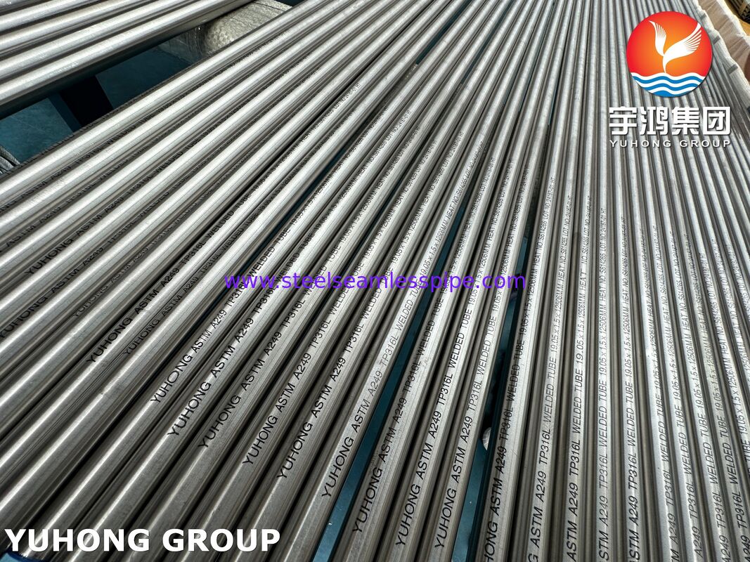 Ống hàn thép không gỉ 316L ủ sáng ASTM A249, Dùng cho bộ làm mát không khí