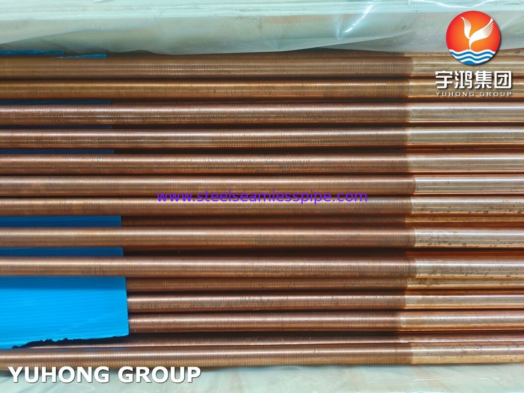 ASTM B111 C12200 Vàng ống liền mạch Phosphorus-Deoxidized cho máy trao đổi nhiệt Condenser