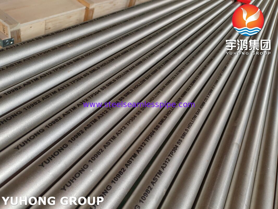 Thanh rỗng thép không gỉ liền mạch ASTM A312 TP304 / UNS S30400 cho ngành hóa chất