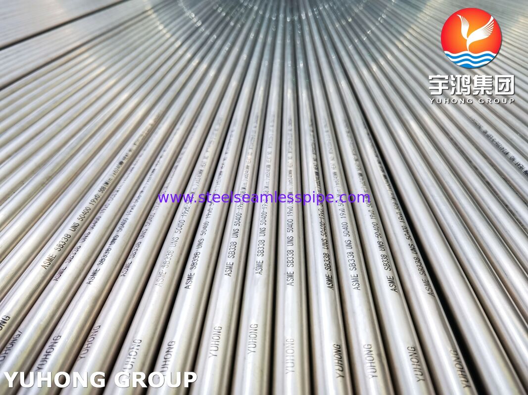 ASTM B338 lớp 2 ống không may Titanium UNS R50400 cho máy trao đổi nhiệt có bề mặt sưởi sáng