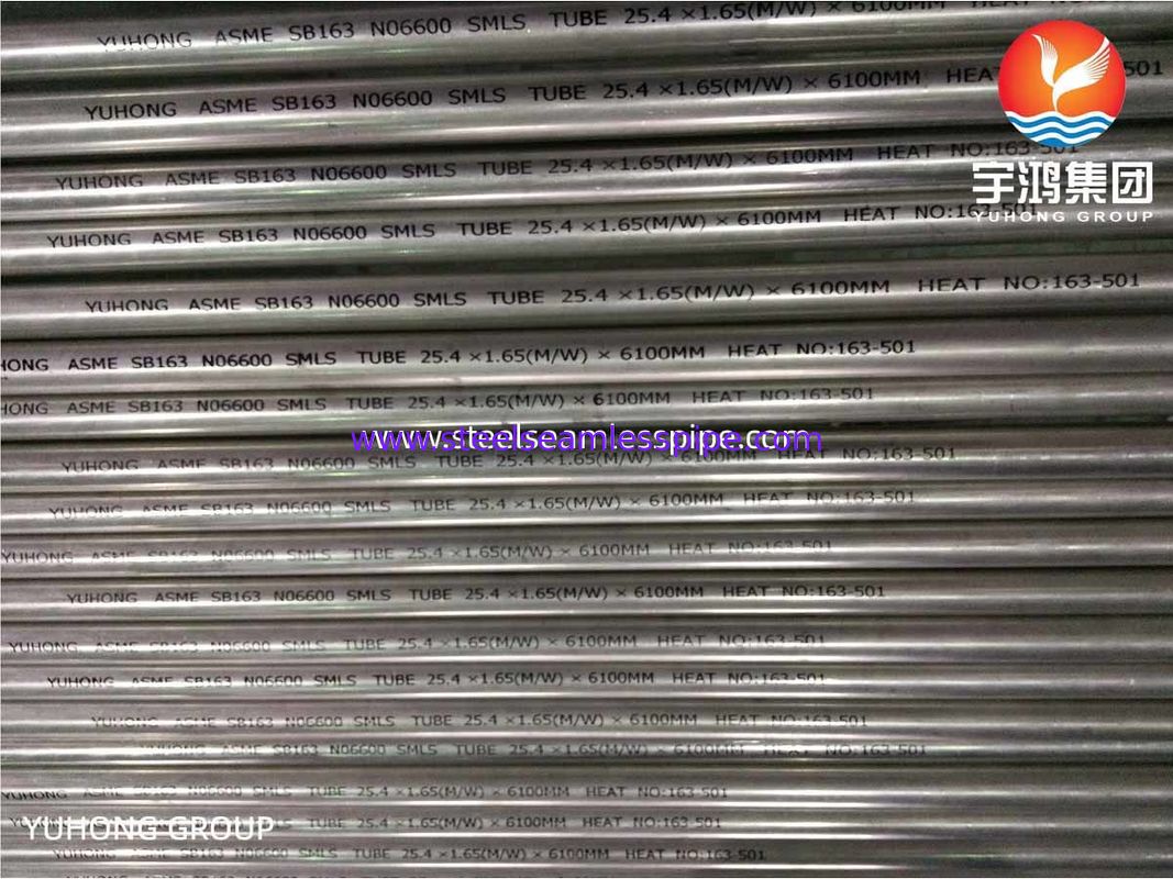 Bụi hợp kim Nicke Inconel 600 Bụi không may cho máy trao đổi nhiệt SB163 UNS N06600