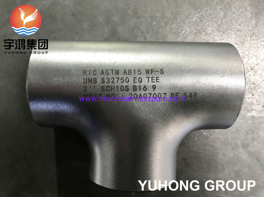 ASTM A815 S32750 Thép không gỉ Super Duplex Tê đều có khả năng phục vụ Clo Phụ kiện hàn đối đầu