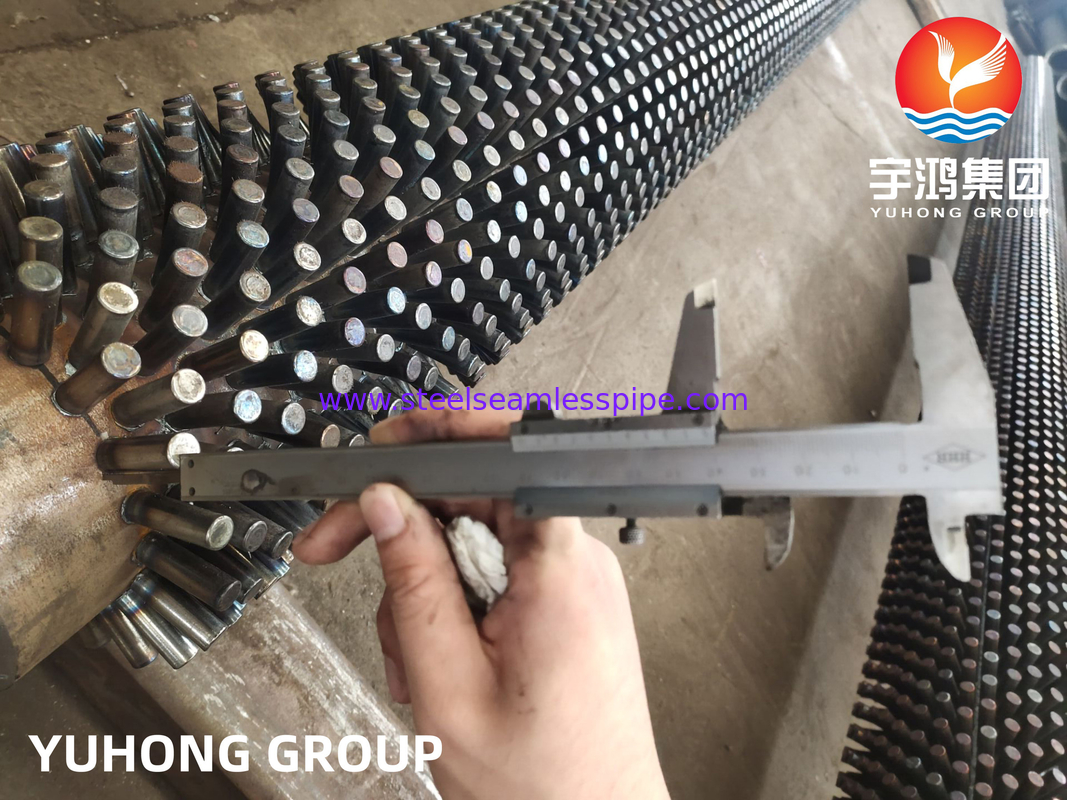 ASTM A335 GR.P9 Ống liền mạch có vây có đinh tán TP410 AL CS Ống vây hợp kim có đinh tán