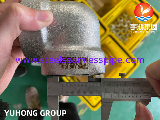 Phụ kiện rèn bằng thép không gỉ 3000 # 6000 #, ASME B16.11, NPT, SW, 45 °, 90 ° ELBOW