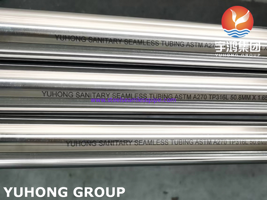 Ống liền mạch vệ sinh được đánh bóng bằng thép không gỉ ASTM A270 TP316L