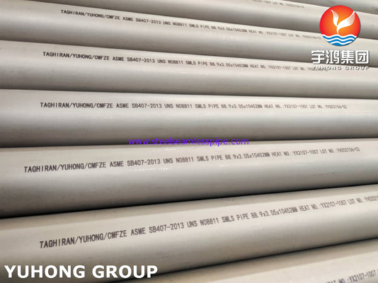 Nickel hợp kim trao đổi nhiệt Boiler ống Incoloy ống ASME B407 UNS N08810 Inconel SMLS ống 88.9 * 3.05 * 10452MM