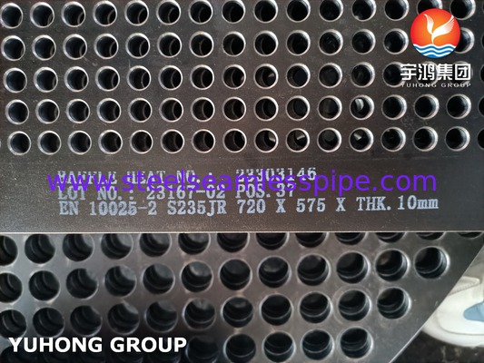 EN 10025-2 S235JR Bảng ống chống thép carbon cho máy trao đổi nhiệt