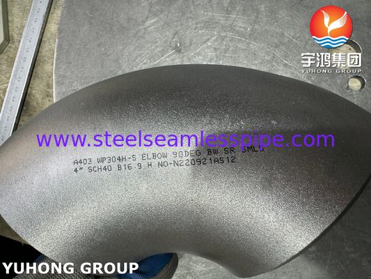 Cút thép không gỉ ASTM A403 WP304H, loại ngắn, hàn đối đầu, không mối nối B16.9