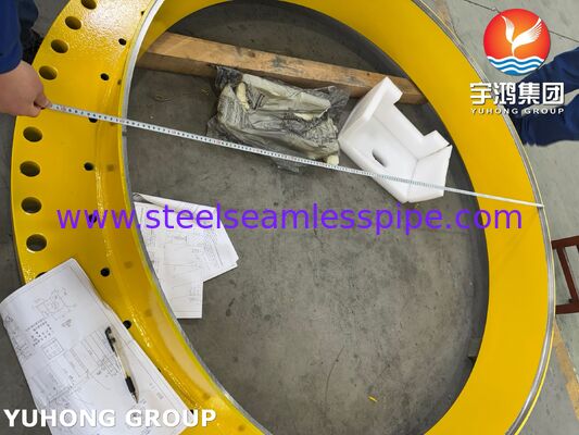 ASME SA516 Gr.70 Carbon Steel Shell Flange Ring với OD ~1939mm × ID ~1568mm × THK 97mm và lỗ cuộn chính xác cho bộ trao đổi nhiệt