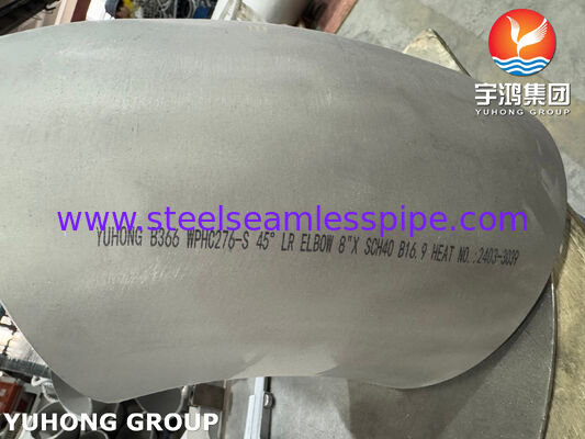 ASTM B366 UNS N10276 / WPHC276 Khớp nối ống Hastelloy C276 45 độ LR Cúp tay