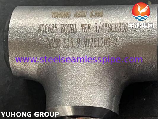 ASTM B366 WPNCMC Phụ kiện UNS N06625 / Inconel 625 Nickel Alloy Tee ASME B16.5 Phụ kiện
