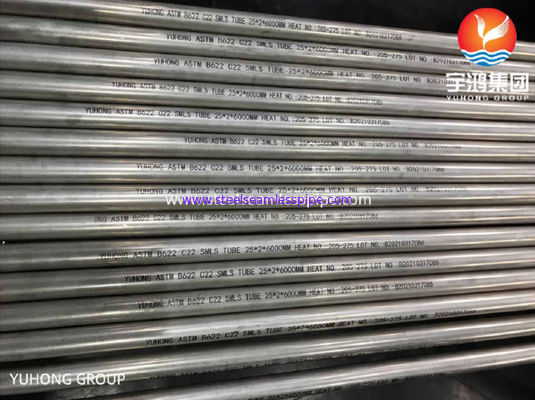 ASTM B622 C22 UNS N06022 Ống liền mạch bằng thép Hastelloy 25 * 2 * 6000mm