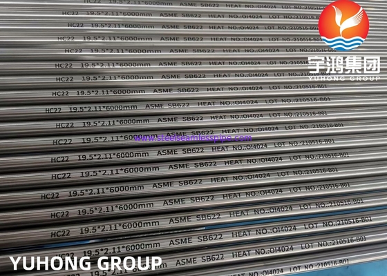 ASME SB622 UNS N06022, 2.4602, Hastelloy C22 ống hợp kim niken liền mạch, bề mặt sáng