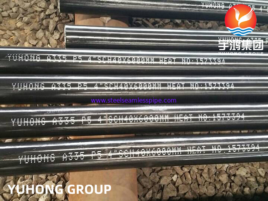 Ống nồi hơi liền mạch công nghiệp Sơn đen vát cuối A335 Tiêu chuẩn
