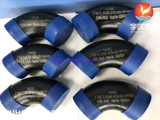 ASTM A860 WPHY60 WPHY42 WPHY52 WPHY65 WPHY70 WPHY80 THÉP CACBON ELBOW SƠN ĐEN