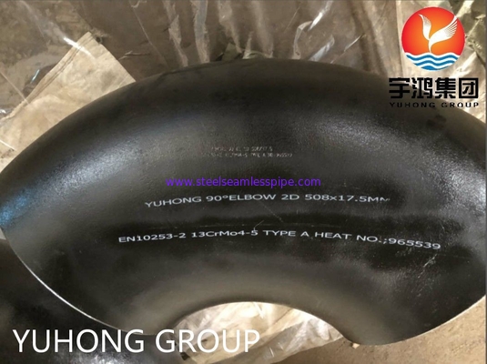 EN10253-2 13CRMO4-5 Loại A Thép carbon Khuỷu tay 90 độ Sơn đen Lắp ống hàn mông