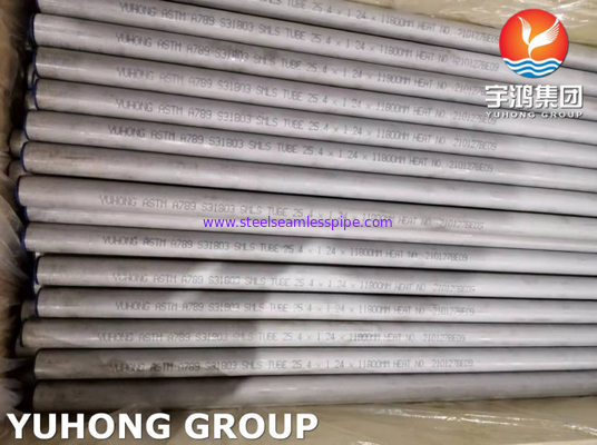 ASME A789 S31803 Dàn ống 25,4 * 1,24 * 11800MM Ống thép không gỉ kép