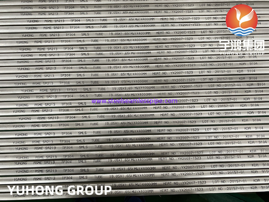 ASTM A213 A213M ASME SA213 TP304 SS Ống trao đổi nhiệt liền mạch Độ dày tối thiểu của thành