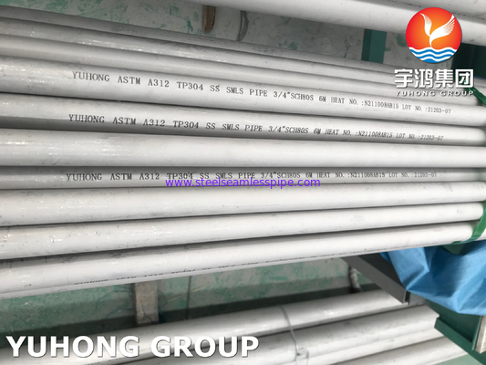 ASTM A312 TP304 Ống thép không gỉ liền mạch cán nguội được ngâm và ủ